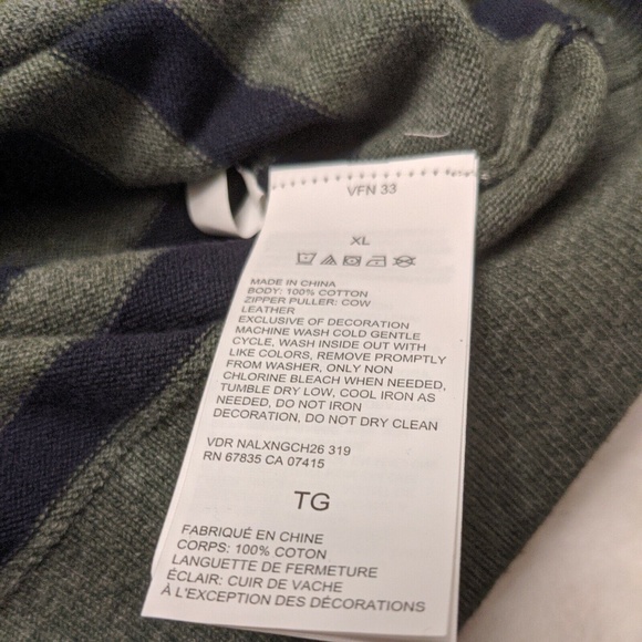 Nautica Men's Quarter Zip 1/4 Pullover Sweater Green Navy Size XL - Picture 10 of 10